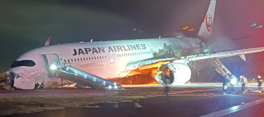 Haneda Airport runway collision A350 evacuation