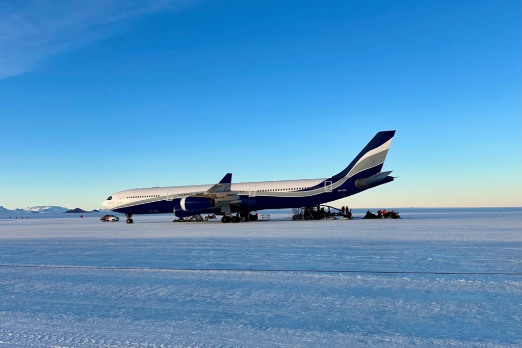 9H-SUN Hi Fly Airbus A340 antarctica