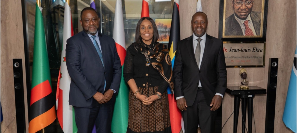 Berthe Abderahmane, AFRAA; Kanayo Awani, Afreximbank; and Allan Kilavuka, Kenya Airways
