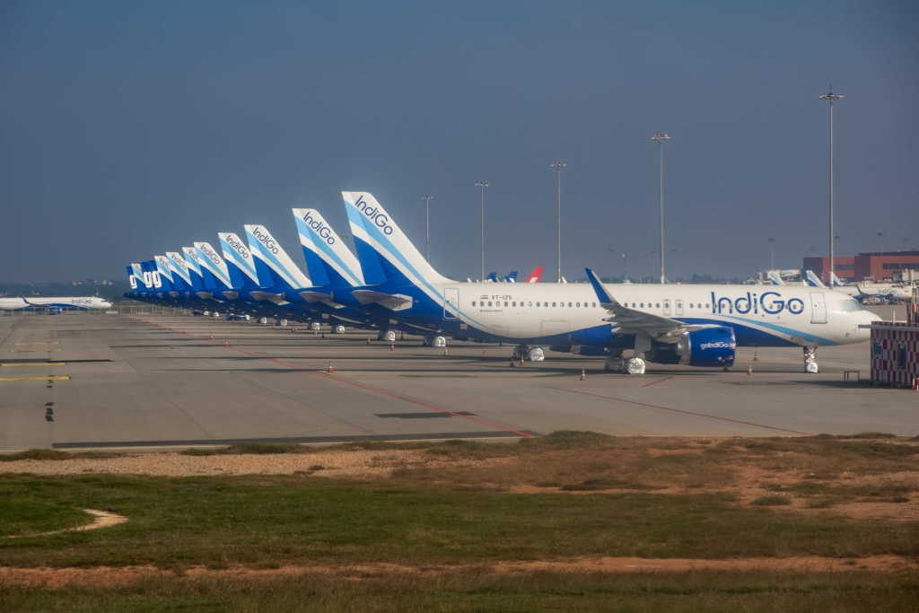 Indigo Aircraft parked at the airport