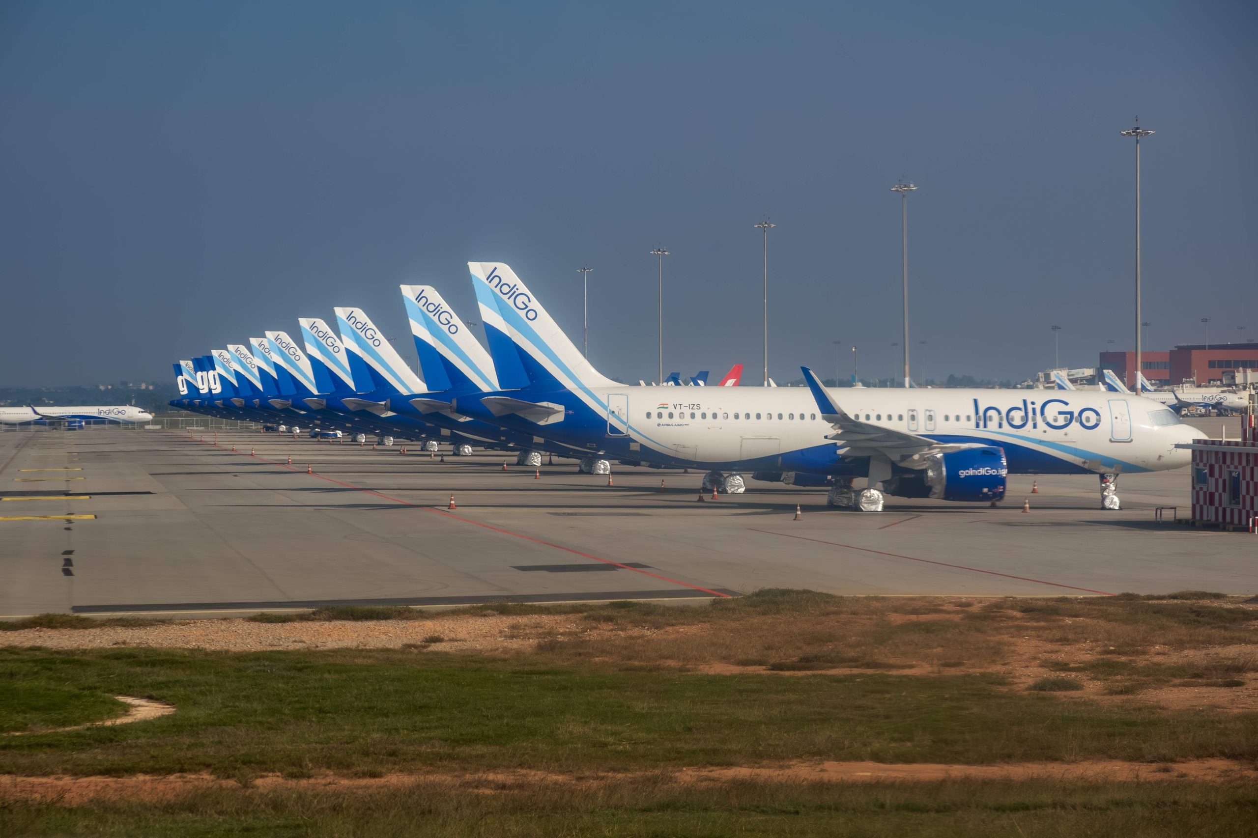 Indigo Aircraft parked at the airport