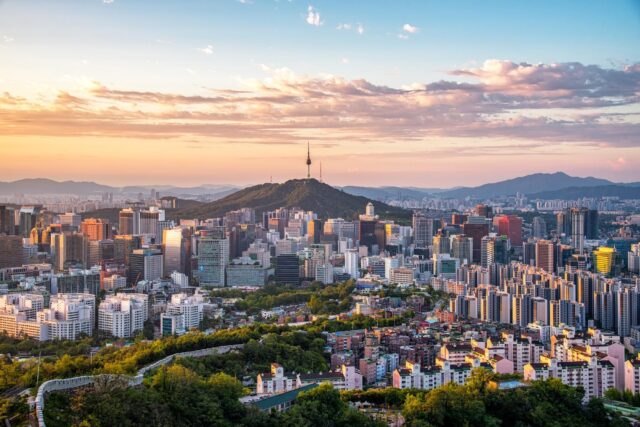 Seoul city Downtown skyline in Seoul, South Korea.