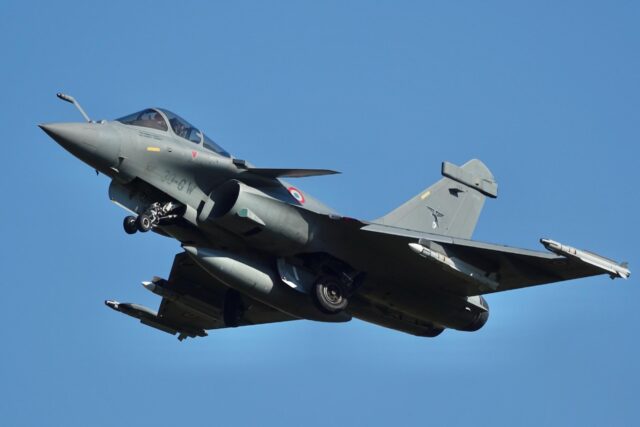 Rafale flying in the sky