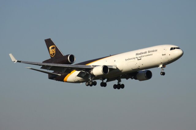 UPS Md-11 cargo plane landing
