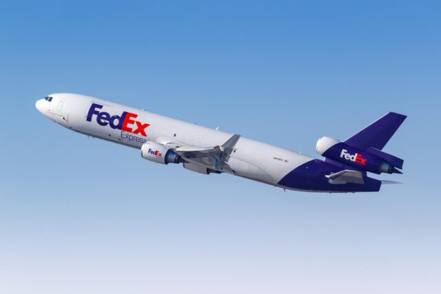 FedEx MD-11 in flight