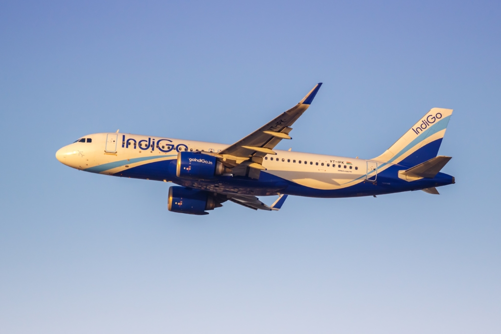 IndiGo Airbus A320neo airplane at Dubai Airport in the United Arab Emirates