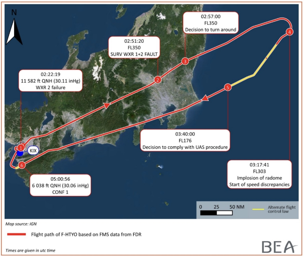 Air France A350 flight path
