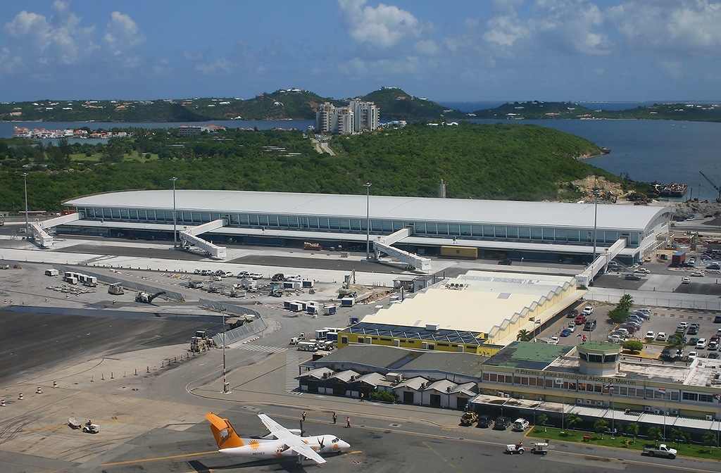 Terminal at Princess Juliana International Airport in St Maarten. 
