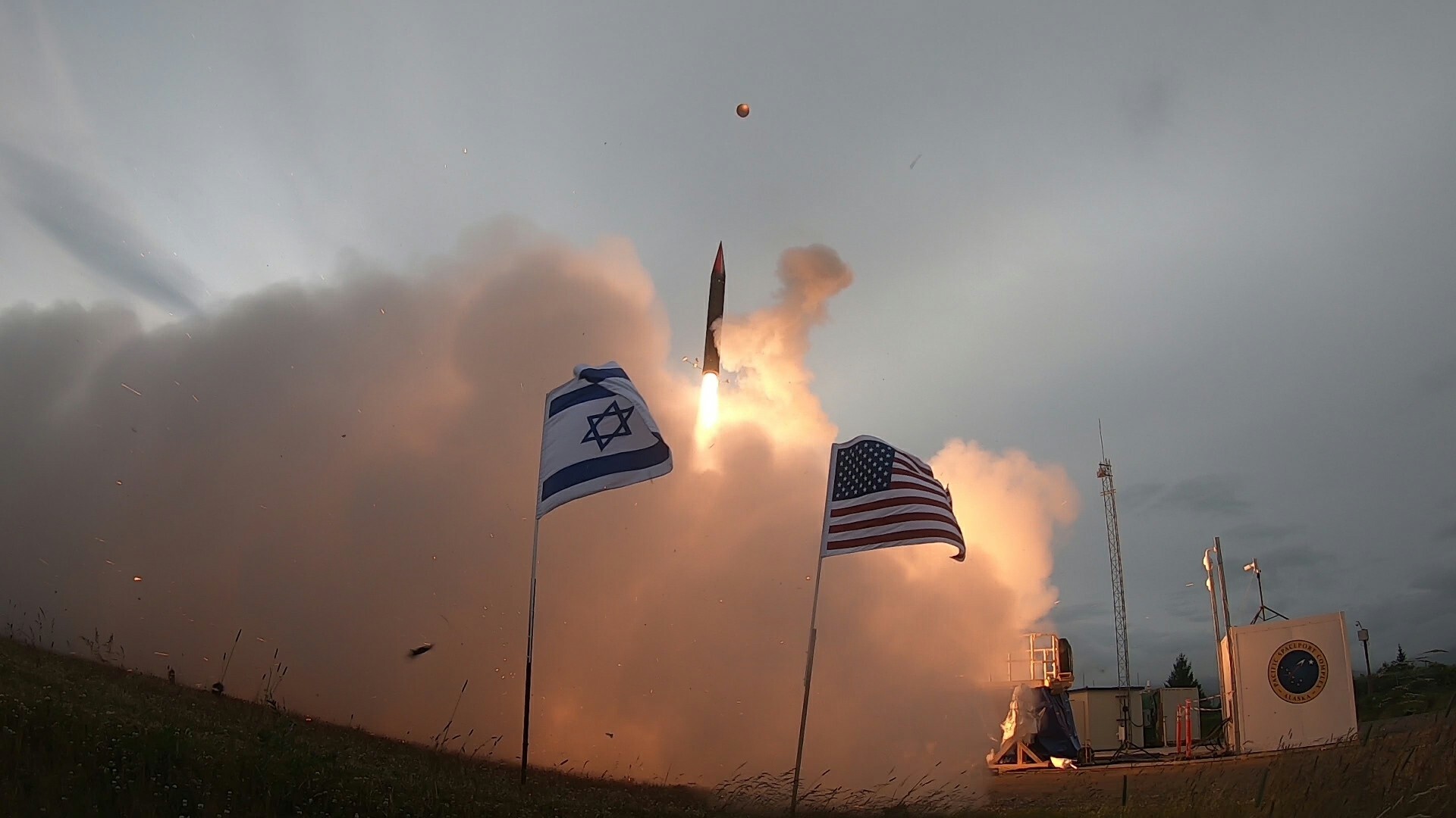 Arrow 3 interceptor missile firing