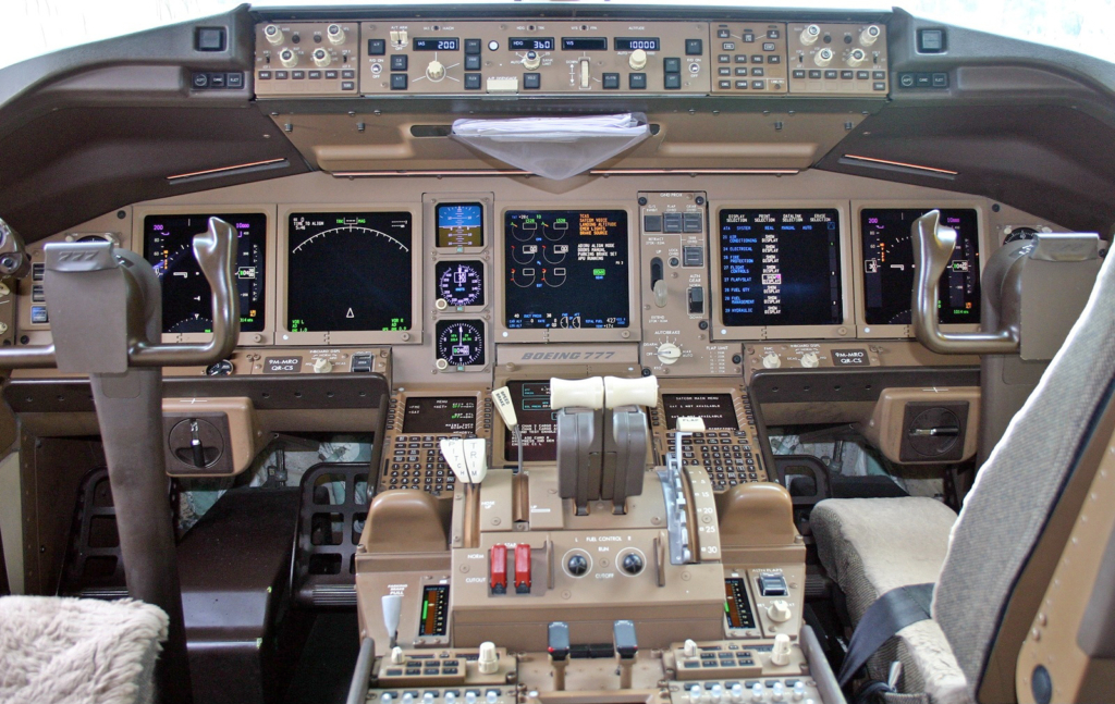 Cockpit of Malaysia Airlines Boeing 777-200ER