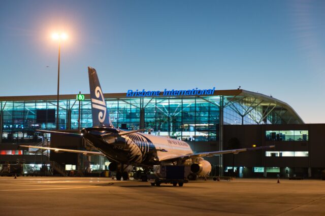 Brisbane Airport with air new zealand aircraft