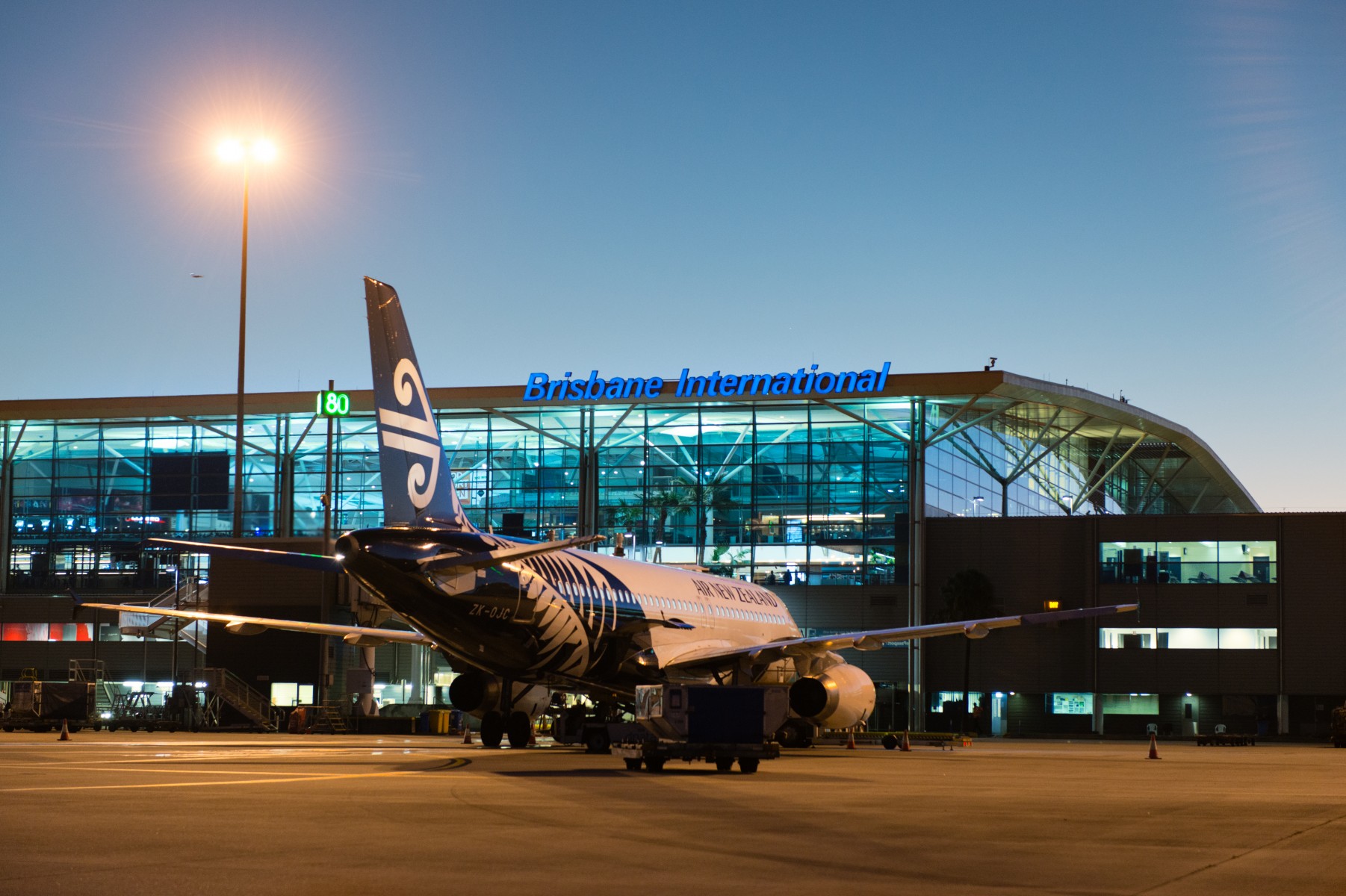 Brisbane Airport with air new zealand aircraft