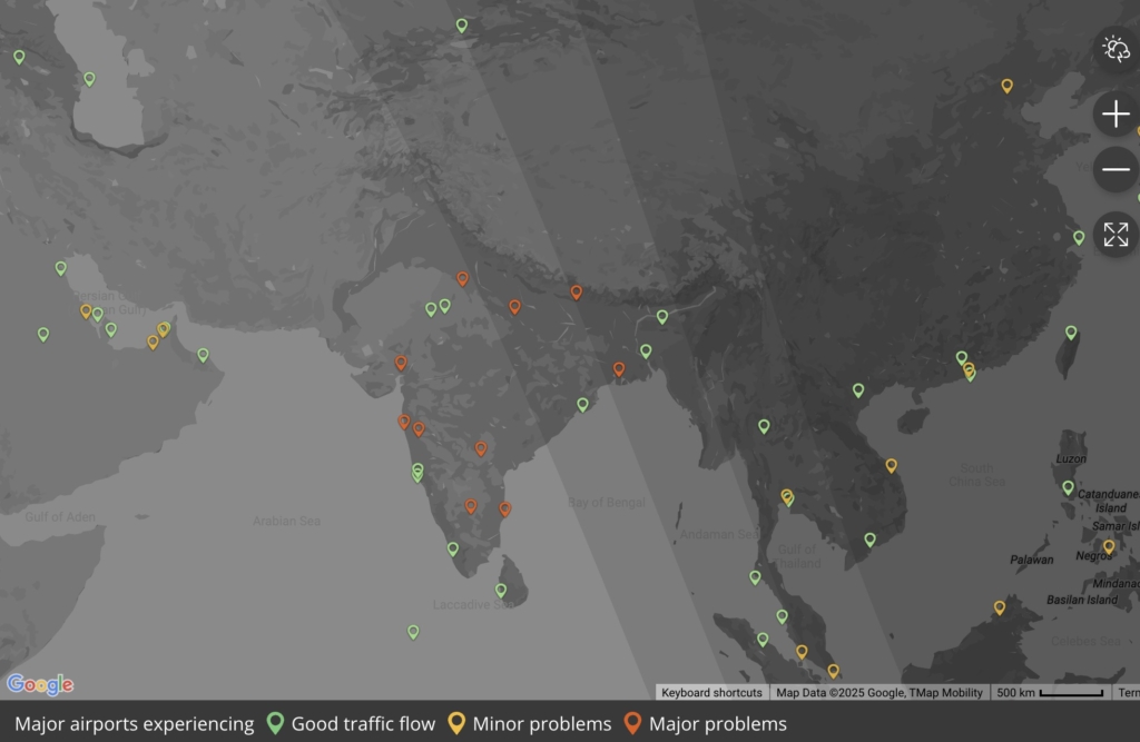 Indian airports disruption index December 4 2025.