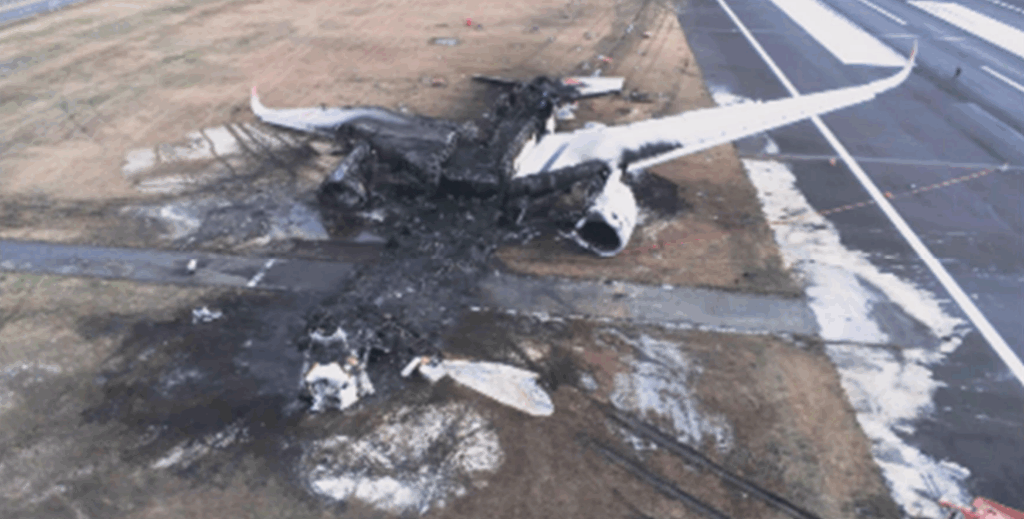 The remains of Japan Airlines' A350 JA13XJ