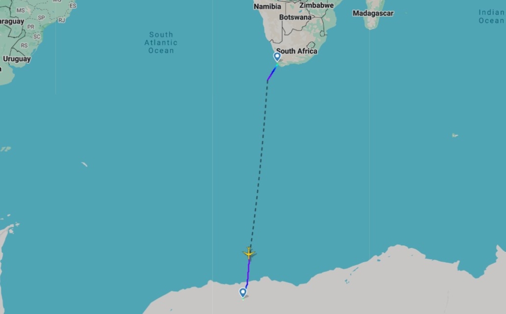 Hi Fly Antarctica route map