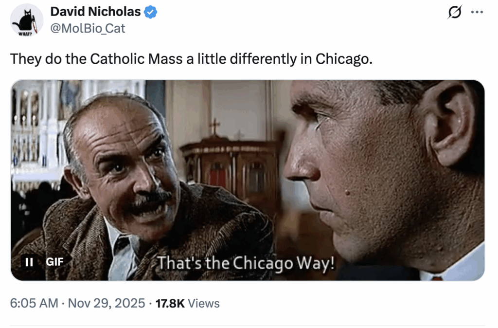 Pope Leo XIV meme Untouchables, Chicago Way