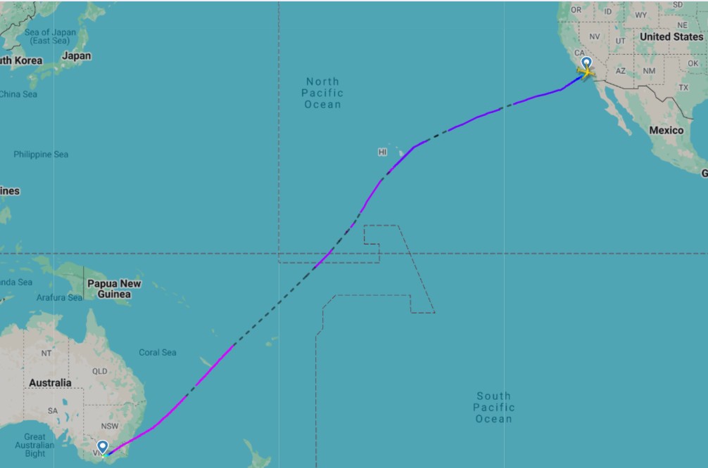 Delta route LAX-MEL A350