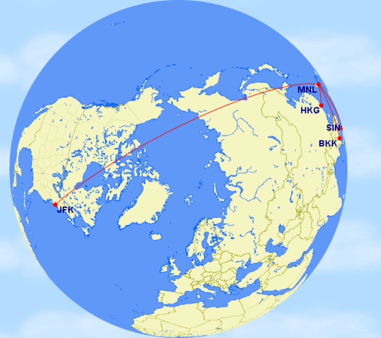 Philippine Airlines A350 route map 