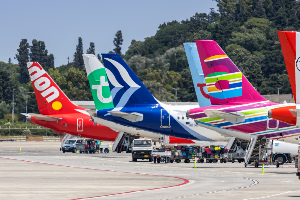 Mixture of airline tails in Europe