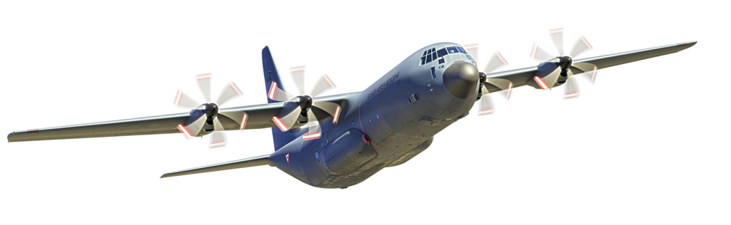 This digital rendering of a C-130J-30 in a FAM livery provides an early glimpse of what the type will look like in operational Mexican service. Image: Lockheed Martin