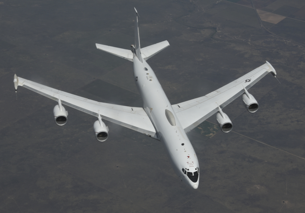 A US Navy-operated E-6B Mercury flies high over Colorado on 23 August 2019. Image: USAF/Greg L Davis 