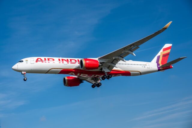 Air India A350 on approach