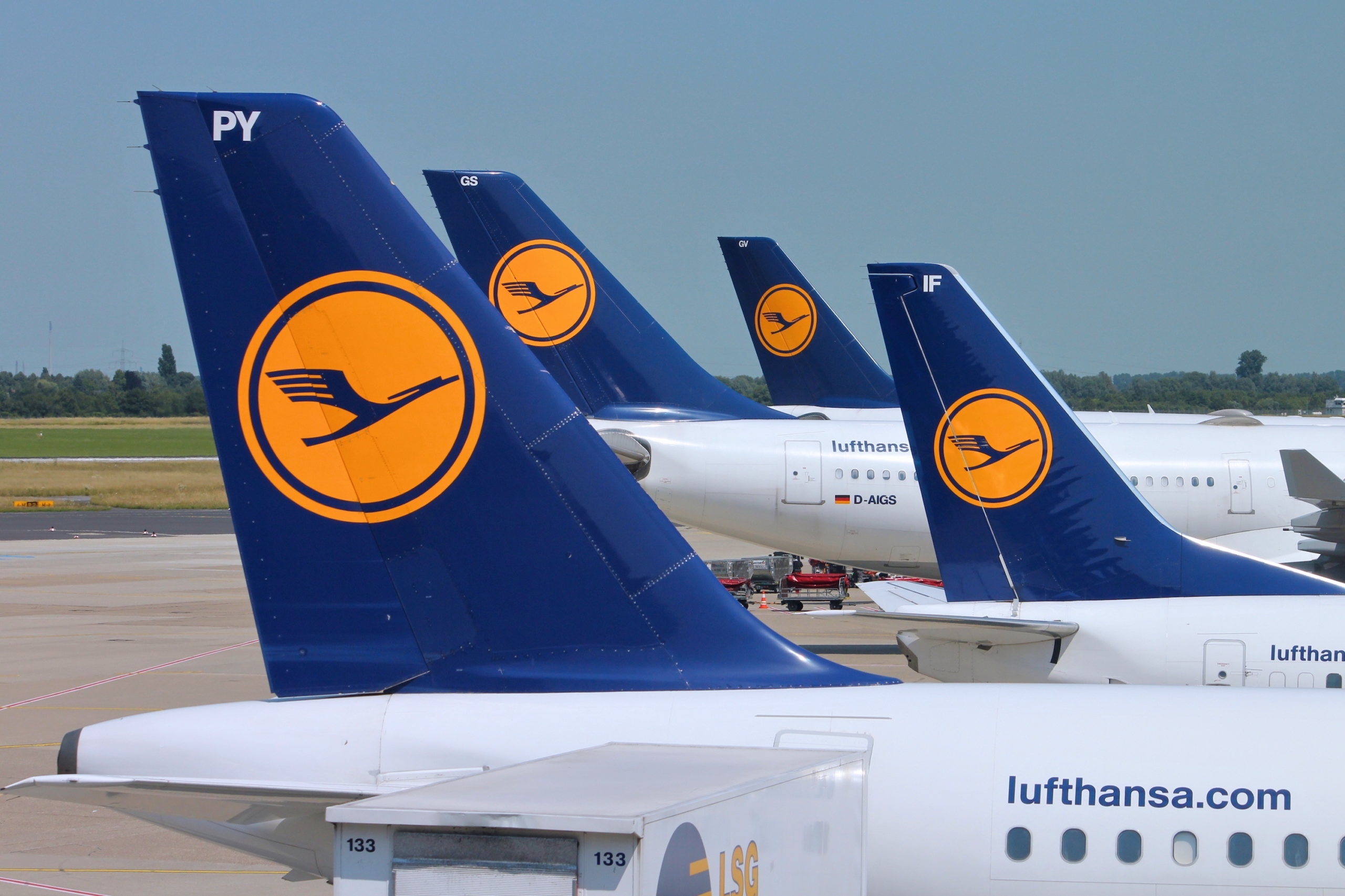 Lufthansa tails line up