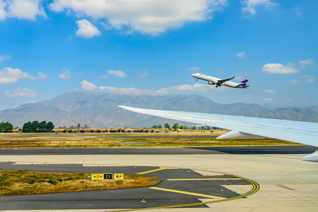 LATAM aircraft at Aeroporto Internacional Arturo Merino Benítez. Santiago, Chile. 2023.

