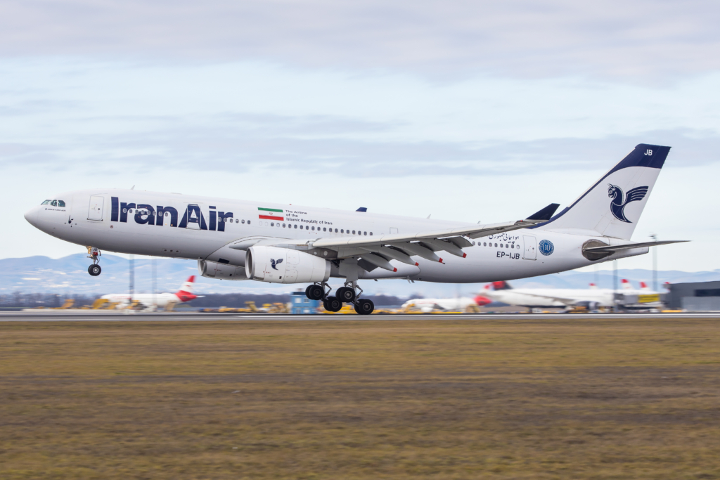 Vienna, Schwechat - January 07, 2023: An Airbus A330 from Iran is landing at Vienna Airport in Austria