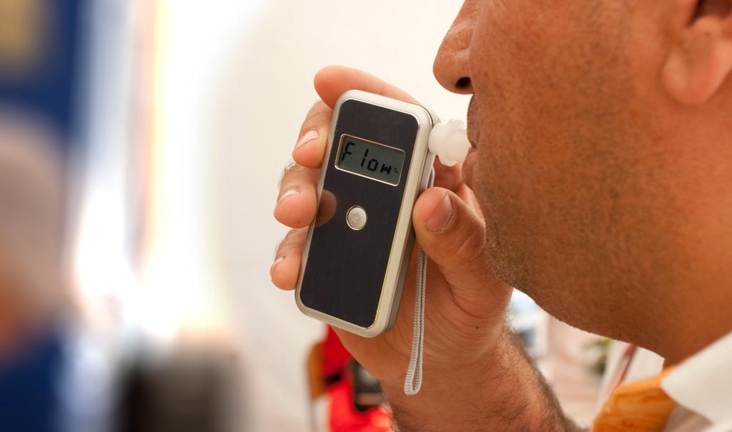 A brethaliser test to check for alcohol