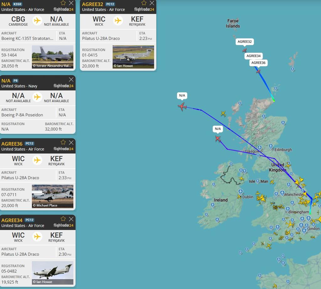 Aircraft supporting the seizure of the russian oil tanker
