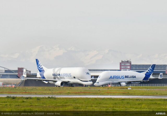Airbus BelugaXL and BelugaST side by side
