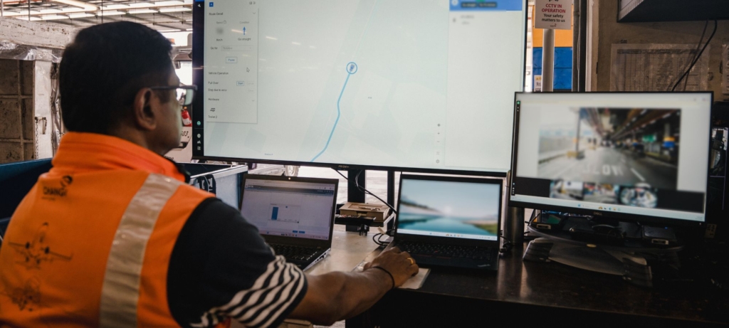 Control centre monitors Changi's autonomous GSE fleet