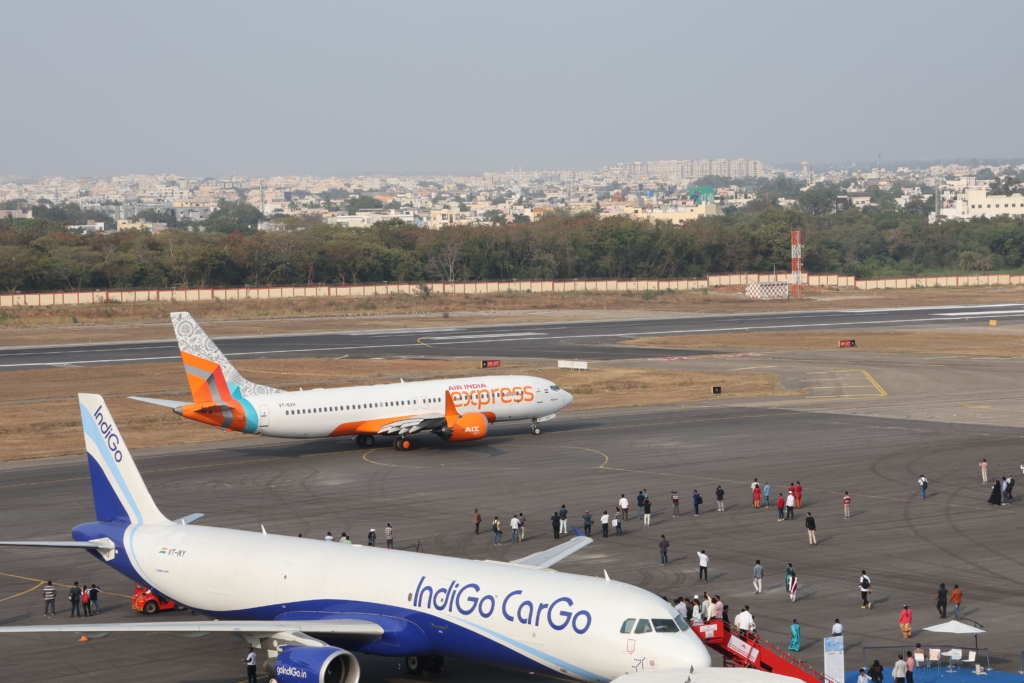 Commercial aircraft at wings india 2026