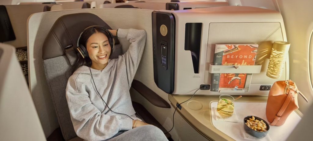Premium cabin on Etihad Airways