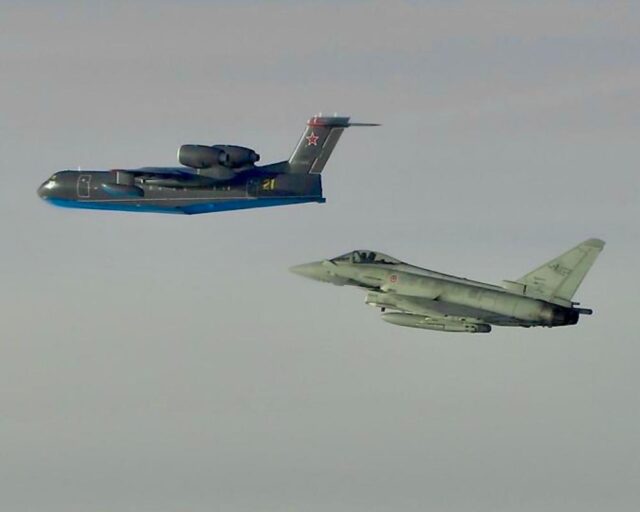 Eurofighter Typhoons intercept a BE-200