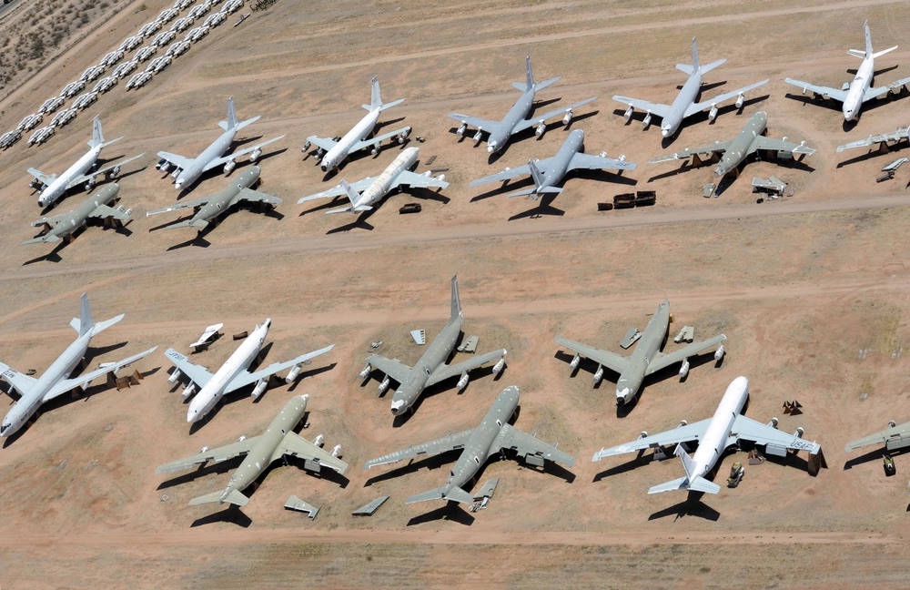 Jet aircraft at the boneyard in arizona