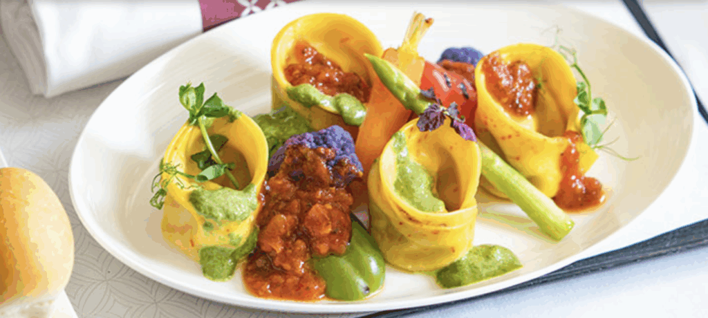 Qatar Airways vegan business class cuisine