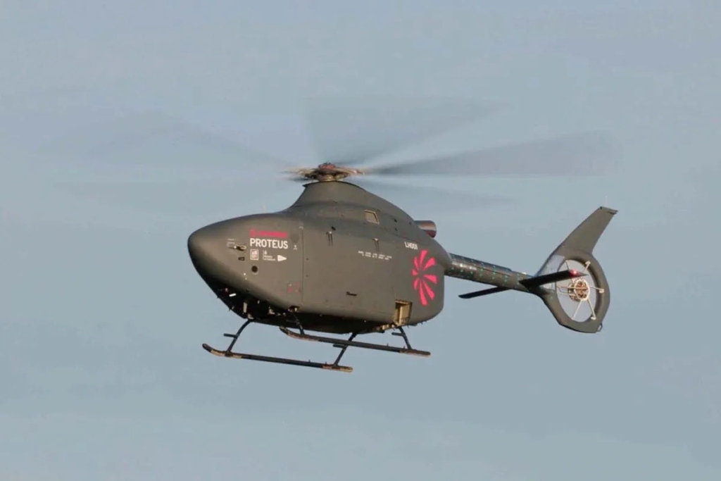 ROyal Navy Proteus uncrewed helicopter maiden flight