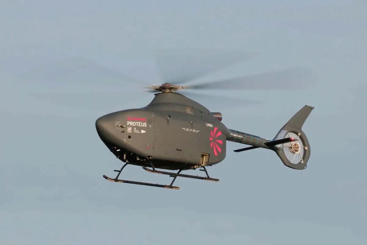 ROyal Navy Proteus uncrewed helicopter maiden flight