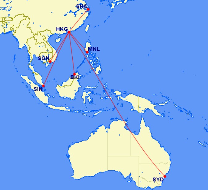 Cathay Pacific early Dc-3 network 