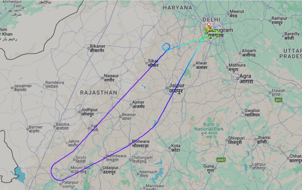 Air India turnback VT-JRB