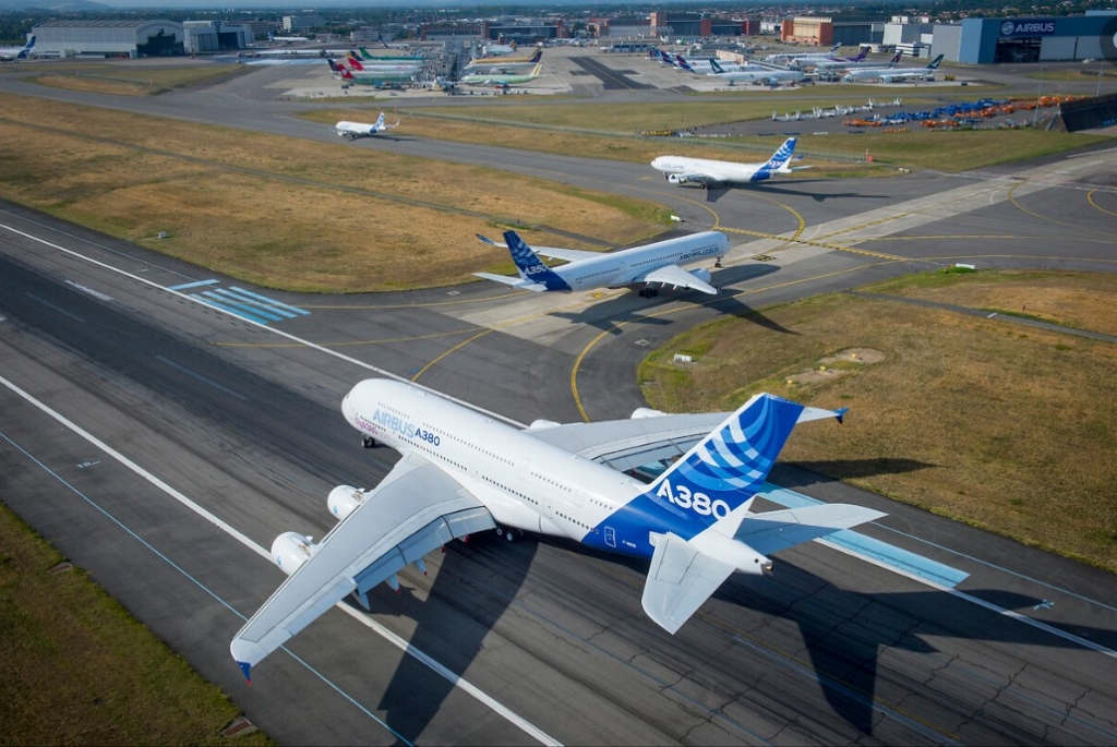 Airbus A380 with family 