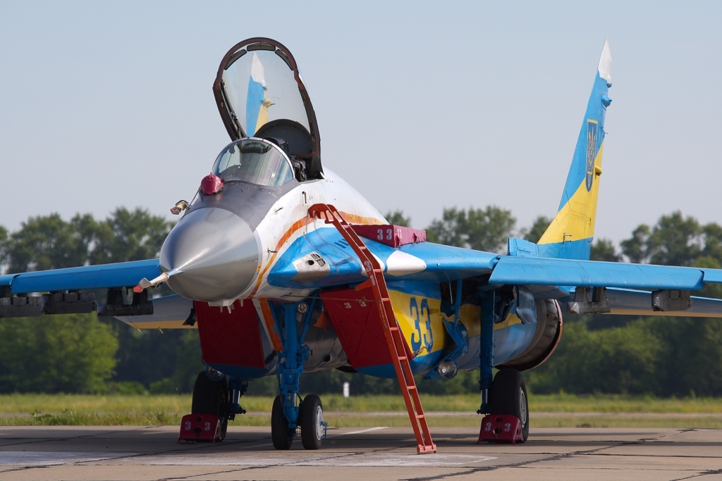 Ukrainian Mig-29 Fulcrum in national colours