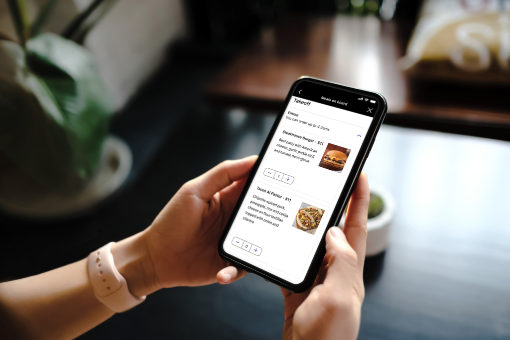United mobile app being used