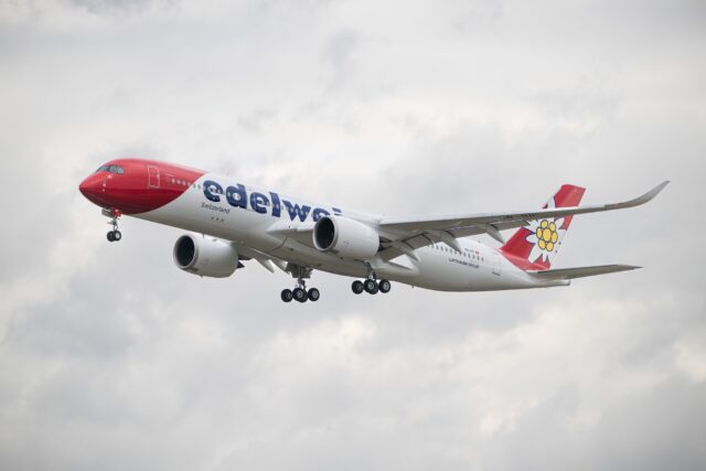 Edelweiss Airbus A350 arrival Zurich
