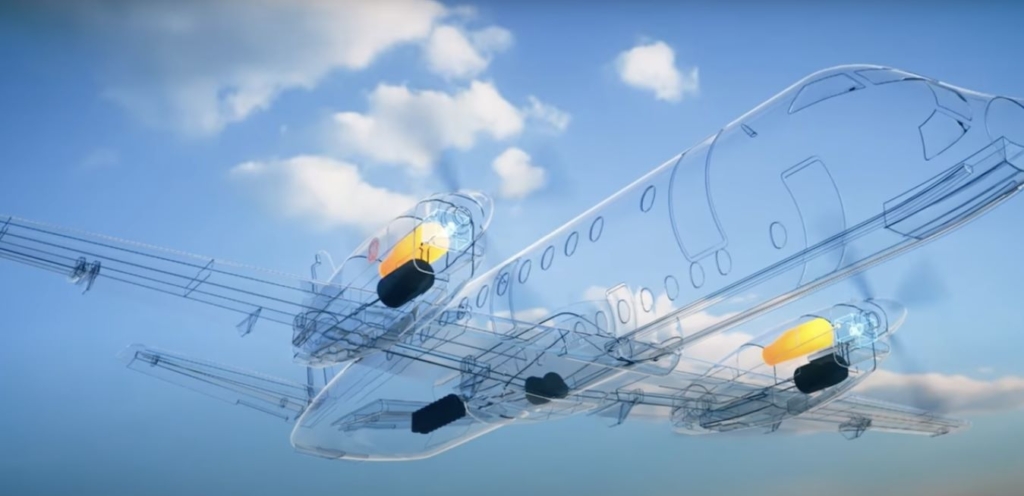 GE Aerospace hybrid electric engine diagram