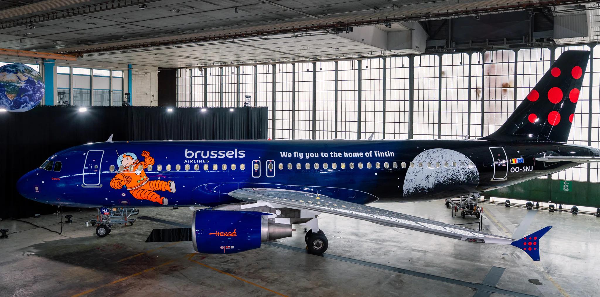 Brussels Airlines Airbus A320 with the new Tintin special livery.