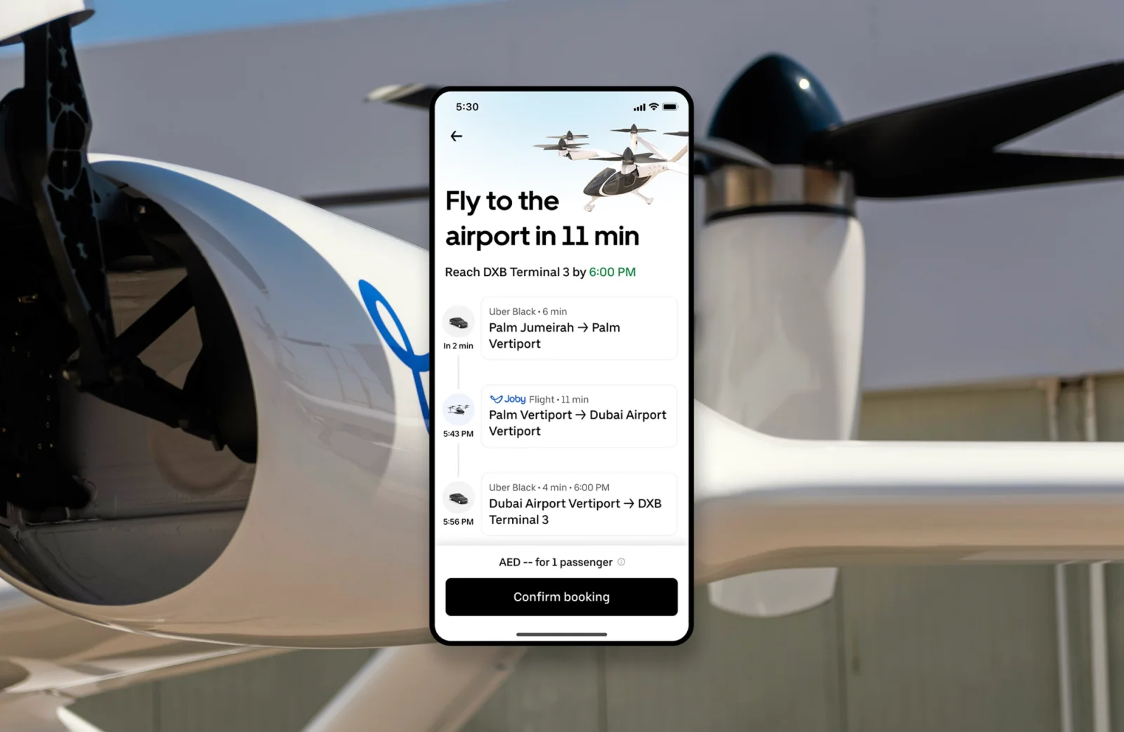 Joby Aviation Uber app integration