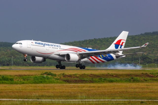 Kuala Lumpur, Malaysia - February 5, 2023: Malaysia Airlines Airbus A330-200 airplane at Kuala Lumpur Airport (KUL) in Malaysia.